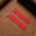 Two Loop Magnetic Watch Band For Apple Watch Series 7 45mm / 6 & SE & 5 & 4 44mm / 3 & 2 & 1 42mm(Red) - 2