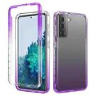 For Samsung Galaxy S21 5G Shockproof  High Transparency Two-color Gradual Change PC+TPU Candy Colors Protective Case(Purple) - 1