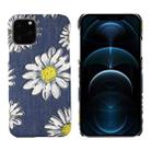 For iPhone 12 Pro Max PC + Denim Texture Printing Protective Case(White Cherysanthemum) - 1