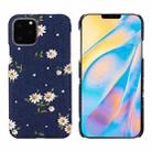 For iPhone 12 mini PC + Denim Texture Printing Protective Case For iPhone12 mini(White Flower) - 1