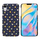 For iPhone XR PC + Denim Texture Printing Protective Case(Yellow Flower) - 1