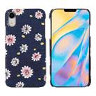 For iPhone XR PC + Denim Texture Printing Protective Case(Pink Peach Blossom) - 1