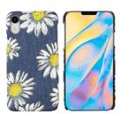 For iPhone XR PC + Denim Texture Printing Protective Case(White Cherysanthemum) - 1