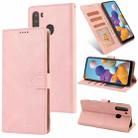 For Samsung Galaxy A21 Fantasy Classic Skin-feel Calfskin Texture Magnetic Buckle Horizontal Flip PU Leather Case with Holder & Card Slot & Wallet(Pink) - 1
