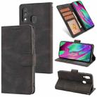 For Samsung Galaxy A40 Fantasy Classic Skin-feel Calfskin Texture Magnetic Buckle Horizontal Flip PU Leather Case with Holder & Card Slot & Wallet(Black) - 1