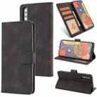 For Samsung Galaxy A50s Fantasy Classic Skin-feel Calfskin Texture Magnetic Buckle Horizontal Flip PU Leather Case with Holder & Card Slot & Wallet(Black) - 1