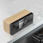 A10 Subwoofer Wooden Clock Bluetooth 5.0 Speaker, Support TF Card & U Disk Play & FM Radio(Yellow) - 1