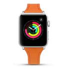 Leather Watch Band with Steel Button For Apple Watch Series 8&7 41mm / SE 2&6&SE&5&4 40mm / 3&2&1 38mm(Orange) - 2