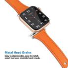 Leather Watch Band with Steel Button For Apple Watch Series 8&7 41mm / SE 2&6&SE&5&4 40mm / 3&2&1 38mm(Orange) - 4