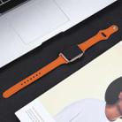 Leather Watch Band with Steel Button For Apple Watch Series 8&7 41mm / SE 2&6&SE&5&4 40mm / 3&2&1 38mm(Orange) - 5