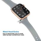 Leather Watch Band with Steel Button For Apple Watch Series 8&7 41mm / SE 2&6&SE&5&4 40mm / 3&2&1 38mm(Dark Grey) - 4