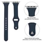 Leather Watch Band with Steel Button For Apple Watch Series 8&7 41mm / SE 2&6&SE&5&4 40mm / 3&2&1 38mm(Blue) - 3