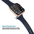 Leather Watch Band with Steel Button For Apple Watch Series 8&7 41mm / SE 2&6&SE&5&4 40mm / 3&2&1 38mm(Blue) - 4