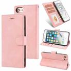 For iPhone SE 2022 / SE 2020 / 8 / 7 Fantasy Classic Skin-feel Calfskin Texture Magnetic Buckle Horizontal Flip PU Leather Case with Holder & Card Slot & Wallet(Rose Gold) - 1
