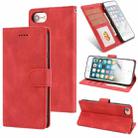 For iPhone SE 2022 / SE 2020 / 8 / 7 Fantasy Classic Skin-feel Calfskin Texture Magnetic Buckle Horizontal Flip PU Leather Case with Holder & Card Slot & Wallet(Red) - 1