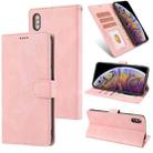 For iPhone X / XS Fantasy Classic Skin-feel Calfskin Texture Magnetic Buckle Horizontal Flip PU Leather Case with Holder & Card Slot & Wallet(Rose Gold) - 1