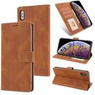 For iPhone X / XS Fantasy Classic Skin-feel Calfskin Texture Magnetic Buckle Horizontal Flip PU Leather Case with Holder & Card Slot & Wallet(Brown) - 1