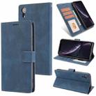 For iPhone XR Fantasy Classic Skin-feel Calfskin Texture Magnetic Buckle Horizontal Flip PU Leather Case with Holder & Card Slot & Wallet(Blue) - 1