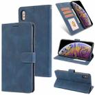 For iPhone XS Max Fantasy Classic Skin-feel Calfskin Texture Magnetic Buckle Horizontal Flip PU Leather Case with Holder & Card Slot & Wallet(Blue) - 1