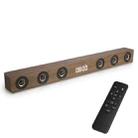 D80 Subwoofer Wooden Bluetooth Speaker with Remote Control, Support HDMI & AUX(Brown Wood Grain) - 1