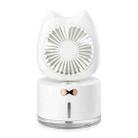 BD-MM1 Cat Shape Household Desktop Rechargeable Spray Humidifier Fan (White) - 1
