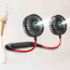 Lazy Hanging Neck Spray Fan USB Charging Outdoor Sports Portable Folding Mini Fan (Black) - 1