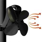 YL-105 4-Blade Aluminum Heat Powered Fireplace Stove Fan(Black) - 1