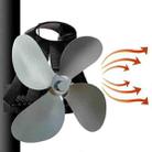 YL-105 4-Blade Aluminum Heat Powered Fireplace Stove Fan(Grey) - 1