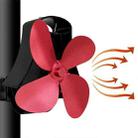 YL-105 4-Blade Aluminum Heat Powered Fireplace Stove Fan(Rose Red) - 1