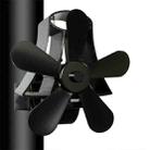 YL-106 5-Blade High Temperature Aluminum Heat Powered Fireplace Stove Fan(Black) - 1