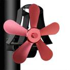YL-106 5-Blade High Temperature Aluminum Heat Powered Fireplace Stove Fan(Rose Red) - 1