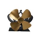 YL201 4-Blade High Temperature Metal Heat Powered Fireplace Stove Fan (Gold) - 1