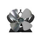 YL201 4-Blade High Temperature Metal Heat Powered Fireplace Stove Fan (Silver) - 1