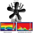 YL602 5-Blade High Temperature Metal Heat Powered Fireplace Stove Fan (Black) - 8
