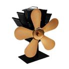 YL602 5-Blade High Temperature Metal Heat Powered Fireplace Stove Fan (Gold) - 1