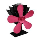 YL602 5-Blade High Temperature Metal Heat Powered Fireplace Stove Fan (Rose Red) - 1