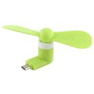 Fashion Micro USB Port Mini Fan with Two Leaves, For Android Mobile Phone with OTG Function & Micro USB Port(Green) - 2