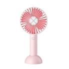 QW-F08 Mini USB Charging Handheld Desktop Clover Electric Fan, with 3 Speed Control (Pink) - 1