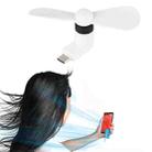 Fashion USB 3.1 Type-C Port Mini Fan with Two Leaves, For Mobile Phones with OTG Function(White) - 5