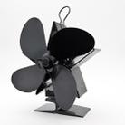 4-Blade Aluminum Heat Powered Fireplace Stove Fan (Black) - 2