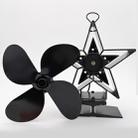4-Blade Aluminum Heat Powered Fireplace Stove Fan (Black) - 4