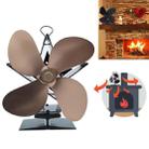 4-Blade Aluminum Heat Powered Fireplace Stove Fan (Bronze) - 1