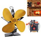 4-Blade Aluminum Heat Powered Fireplace Stove Fan (Gold) - 1