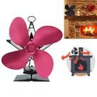 4-Blade Aluminum Heat Powered Fireplace Stove Fan (Red) - 1