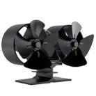 Double Head 8-Blade Aluminum Heat Powered Fireplace Stove Fan - 3