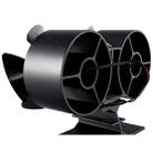 Double Head 8-Blade Aluminum Heat Powered Fireplace Stove Fan - 5