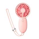 LLD-22 1-5W Portable 5 Speed Control USB Charging Double Leaf Handheld Fan with Lanyard(Pink) - 1