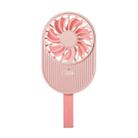 LLD-17 0.7-1.2W Ice Cream Shape Portable 2 Speed Control USB Charging Handheld Fan with Lanyard (Pink) - 1