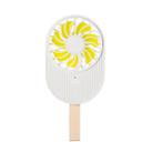 LLD-17 0.7-1.2W Ice Cream Shape Portable 2 Speed Control USB Charging Handheld Fan with Lanyard (White) - 1