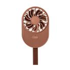 LLD-17 0.7-1.2W Ice Cream Shape Portable 2 Speed Control USB Charging Handheld Fan with Lanyard (Brown) - 1